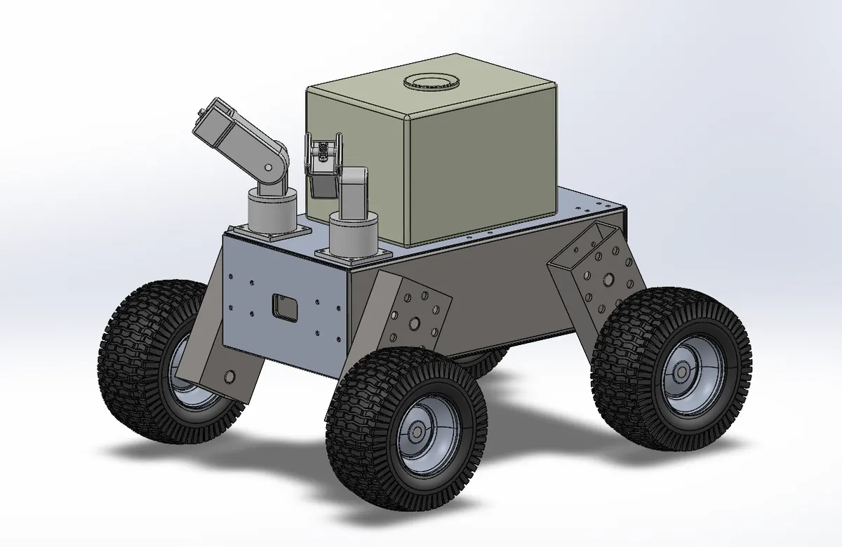 Sera ilaçlama robotunun 3B CAD tasarımı